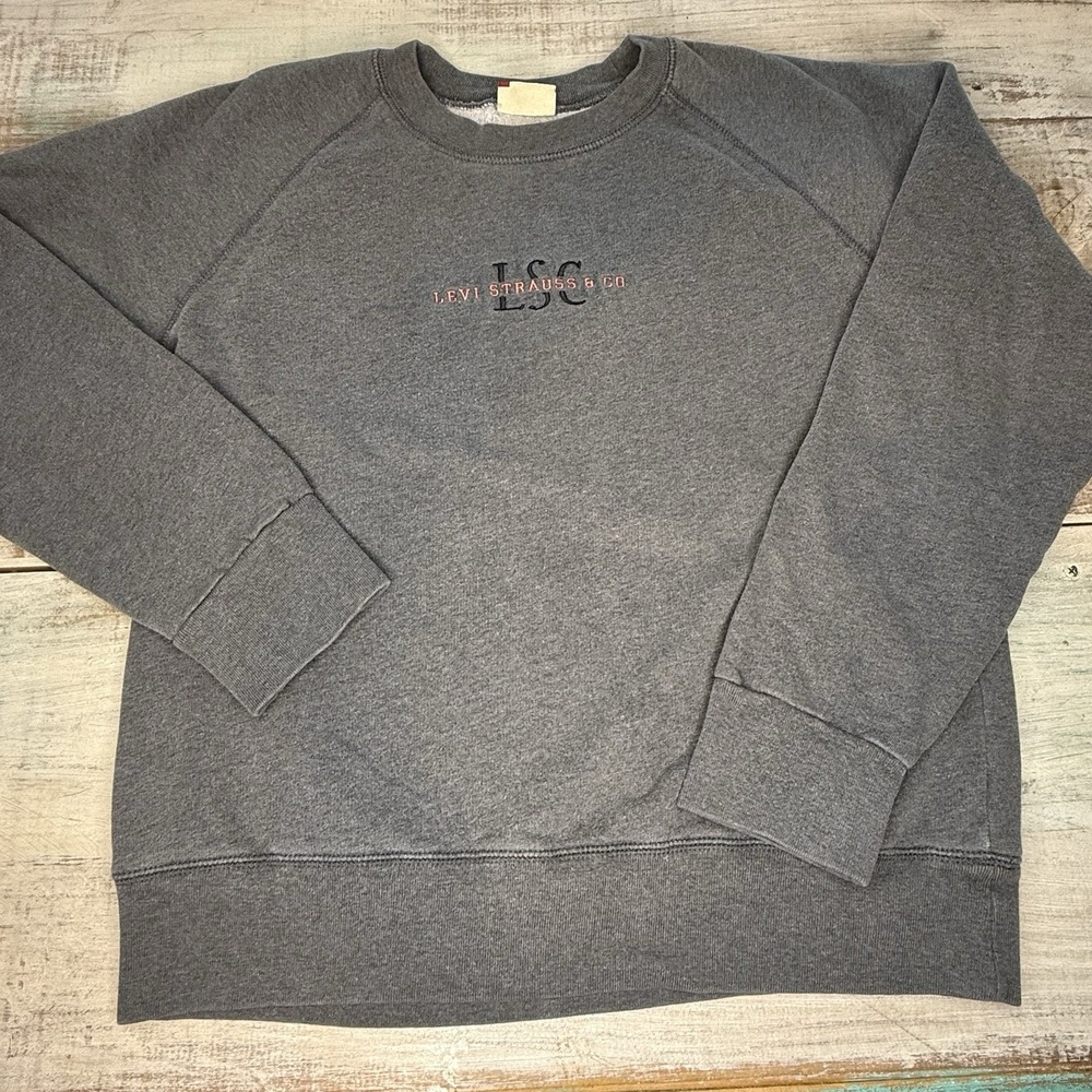Levi's Gray Crewneck Unisex Sweater Size Large EUC